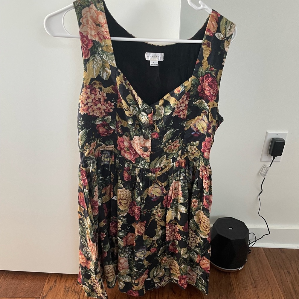 Monteau Vintage 90s grunge floral tapestry Dress
